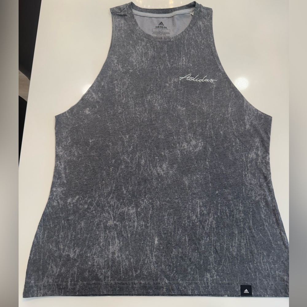 Adidas Gray Heathered Tank/Muscle Top
